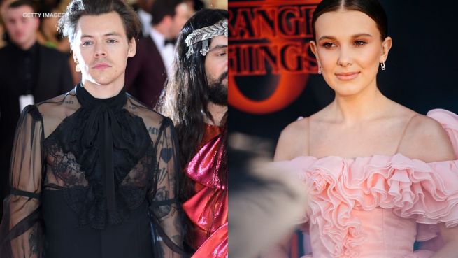 go to Harry Styles & Millie Bobby Browns haben Spaß auf Konzert